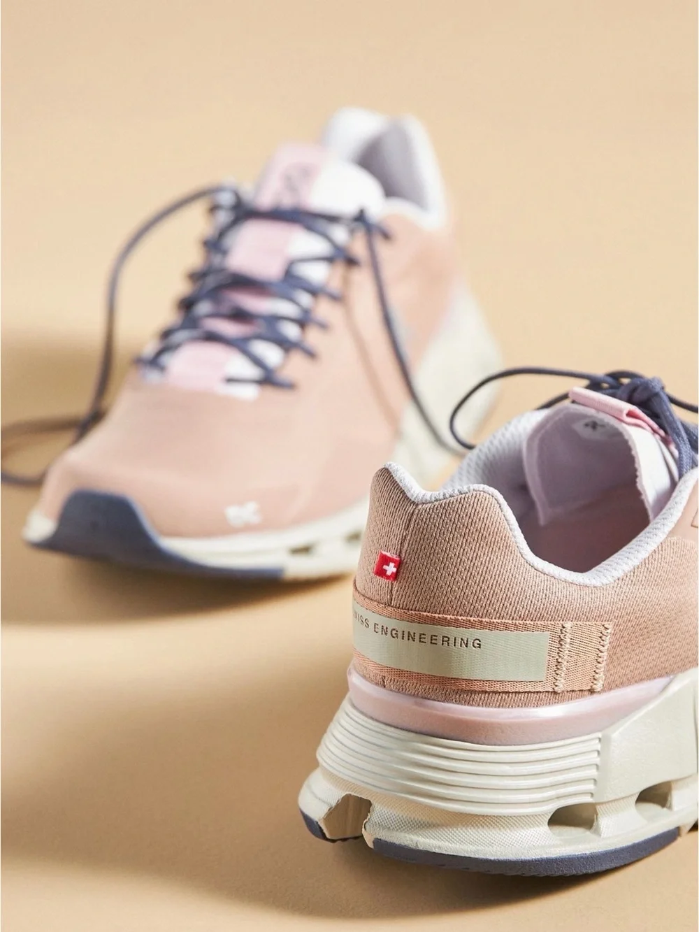 On Running Women's Sneakers in Light Pink with Gray Accents